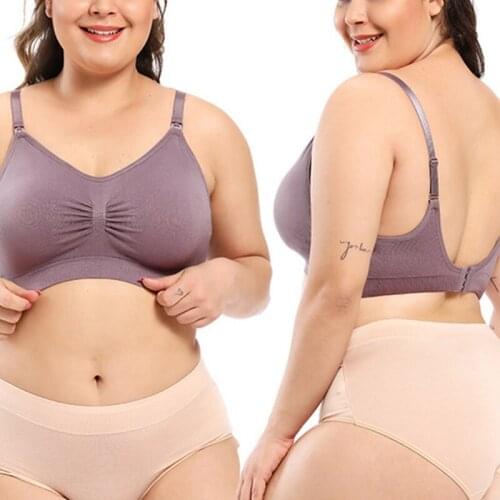 Breastfeeding Nursing Bra Non-steel Ring Front Buckle Large Size Maternity Underwear Anti-sagging Gathered Breast Feeding Bra