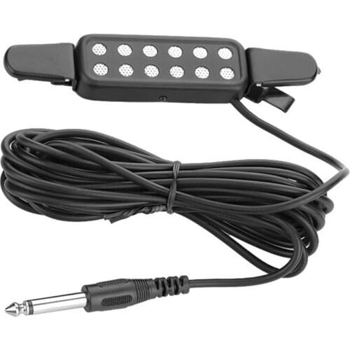 12 Hole Clip On Sound Pickup Microphone Wire Amplifier Speaker For Acoustic Electric Guitar Transducer Guitar Accessories