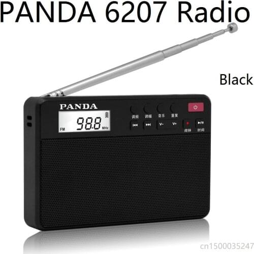 PANDA 6207 Radio Automatically Search AM FM DSP Two Band One Button Recording Timer Switch Lithium Battery TF Card Player