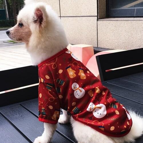 Christmas Series Elk Santa Claus Pattern Dog Cat Clothing Christmas Party Puppy Kitten Costume Apparel Supplies Newest