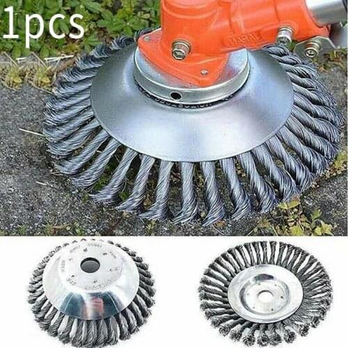 Steel Wire Wheel Garden Weed Brush Lawn Mower Grass Eater Trimmer Brush Cutter Tools Garden Grass Trimmer Head Weed Brush