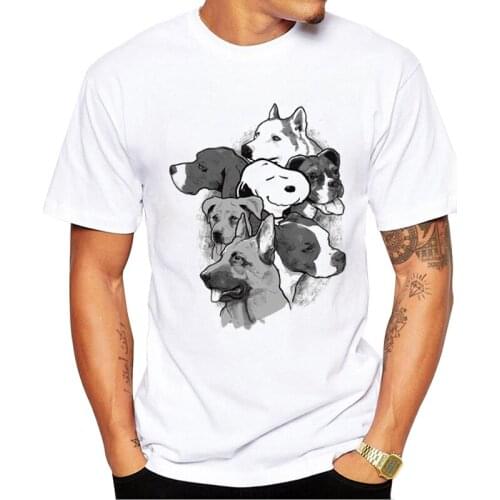 TEEHUB Vintage Group Dogs Printed Men T-Shirt Short Sleeve Summer Tshirts Casual Tops Funny Tees