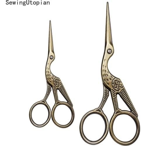Stainless Steel Vintage Sewing Scissors Nail Art Stork Crane Cross Stitch Embroidery Tailor Fabric Scissors Craft Cutters Tools
