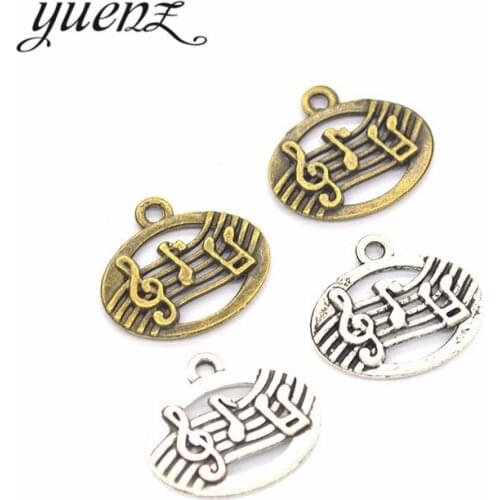 YuenZ 15pcs musical note Charms Tibetan Silver Bronze Pendants Antique Charm Jewelry Making DIY Handmade Craft 17*19mm P202