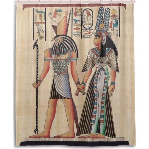 Rideaux Douche Egypt Queen And King Shower Curtain African Egypt Pharaoh Shower Curtain For Bathroom 12 Hook Cortina De Chuveiro