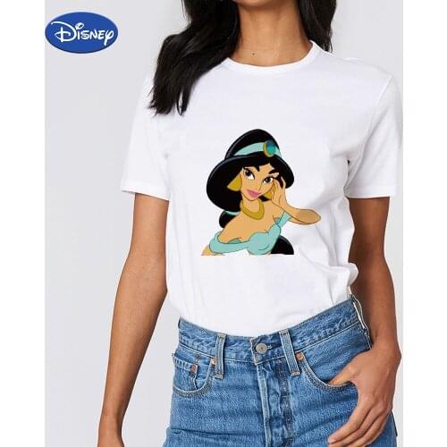 Jasmine Princess Beautiful Girls White Tshirt 2021 Womens T-Shirts Aesthetic Clothes Short Sleeve Ropa Tumblr Mujer Wholesale