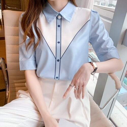 Temperament Chiffon Shirt Womens Tops 2021 Newest summer Womans Half sleeve Shirt Tops Female Shirt Tops ladies tops