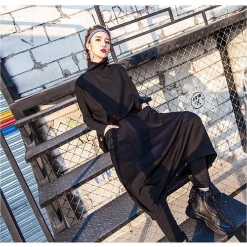 Harajuku Spring and autumn new style womens fashion patchwork trousers loose loose loose size trousers skirt euro-american hept