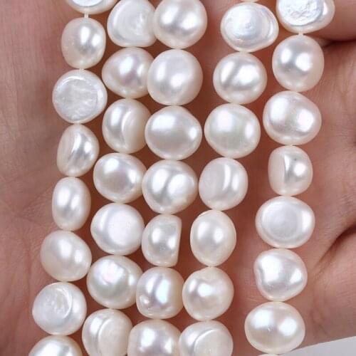 10-11mm White Real Natural Freshwater Baroque Pearl Strand High Quality For DIY Craft Bracelet Necklace Jewelry Making