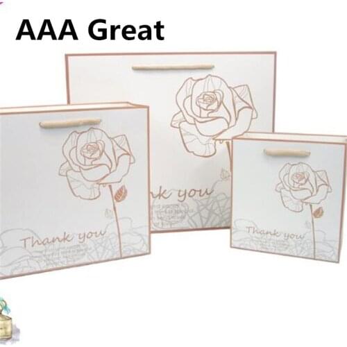 2Pcs/Lot Paper Gift Bag Handle Shopping Bags Christmas Packaging Excellent Quality Flowers Wedding Party Pouches Shops