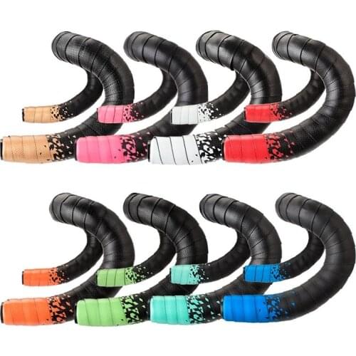 2pcs Road Bike Handlebar Tape Soft Anti-Slip Shockproof Breathable Bicycle Handlebar Grip Gear Strap Tape Cycling Accessories