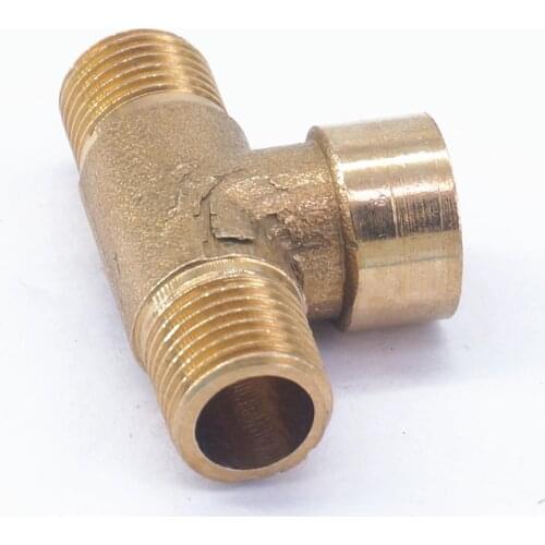 3/8" BSP Male x 3/8" BSP Female x 3/8" BSP male Tee 3 Way Brass Pipe fitting Connector for water fuel gas