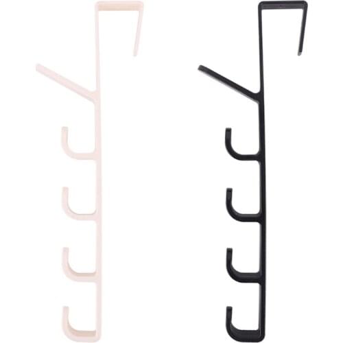 5 Layers Over The Door Hanger Hook Clothes Hat Handbag Backback Scarf Vertical Hanging Rack Holder Multifunctional Plastic N0PA