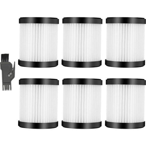 6 Pack HEPA Replacement Parts Vacuum Filters for MOOSOO XL-618A and GeeMo G201 Cordless Vacuum Cleaner