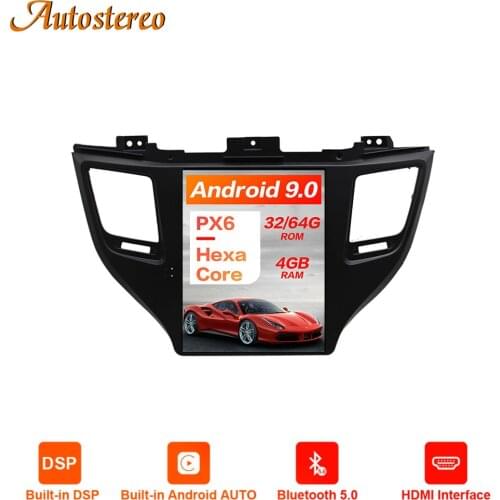 For Hyundai IX35 Tucson 2016-2019 Android 9.0 4+128GB Car GPS Navigation Auto Stereo Head Unit Multimedia Player Radio Navi Tape