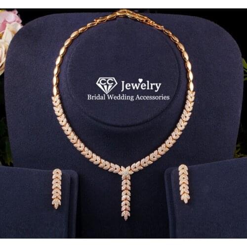 CC Bridal Jewelry Sets Accessories for Women Necklace Drop Earring Wedding Accessory S925 Sliver Pendant Party Gifts Chain T0150