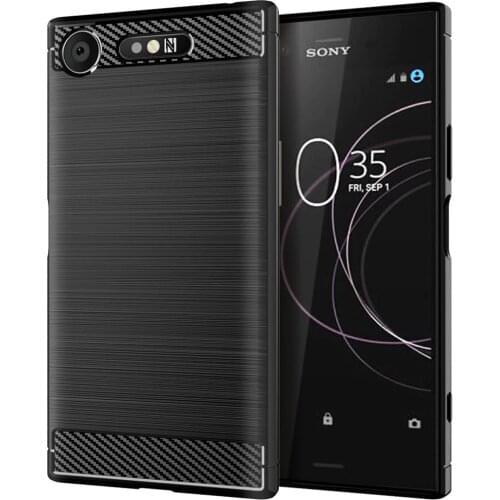 For Sony Xperia XZ1 Case Luxury Carbon Fiber Skin Full Soft Silicone Cover Case For Sony XZ1 Compact XZ1Compact Phone Cases