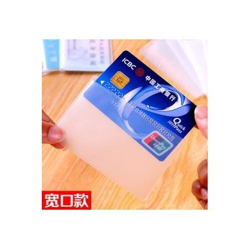 10 pcs Plastic Clear Name Credit ID Card Bank Sleeves Protector Holder Cover
