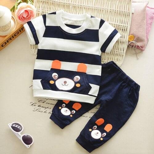 Childrens Clothing Boys Summer 2019 New Suit Boys and Girls Cotton Suit Baby Summer Short Sleeve Two-pieces Boys Clothing Set