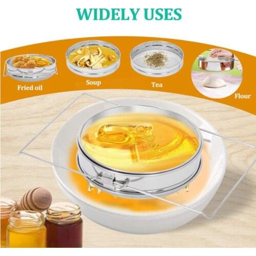 Hot Stainless Steel Honey Filters Double Sieve Honey Strainer Honey Extractor Beekeeping Equipment Mesh Filter Honey Tool