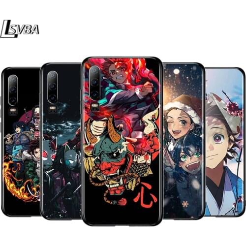 Hot Anime Demon Slayer Kimetsu No Yaiba For Huawei P50 P40 P30 P20 P10 P9 P8 Lite Mini E 5G Pro Plus Black Phone Case