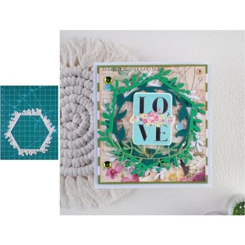 InLoveArts Hexagon Die Cuts Metal Cutting Dies Wreath Scrapbooking For Making Cards Embossing DIY Crafts Stencils Flower Die Cut