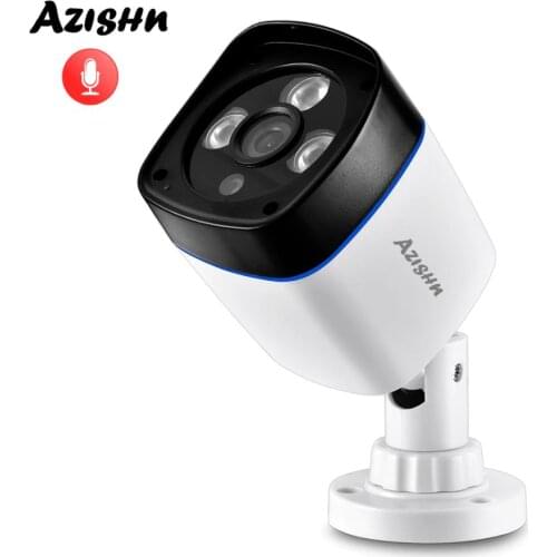 AZISHN H.265 Audio 5MP 2592X1944 FULL HD IP Camera outdoor 25M night vision Video Network onvif P2P 2MP/3MPCCTV Camera POE/DC