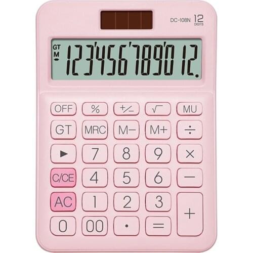 12 Digit Desk Solar Calculator Large Buttons Financial Business Accounting Tool for Office School Student Portable Calculator