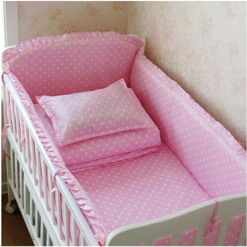 6PCS baby sheet set 100% cotton baby bed nursery bedding ropa de cuna (4bumper+sheet+pillow cover)