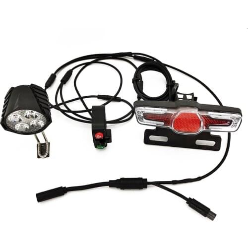 Ebike LED Headlight and Taillight Set Rear Lights Brake Light Turning Light for Bafang Mid Drive Motor