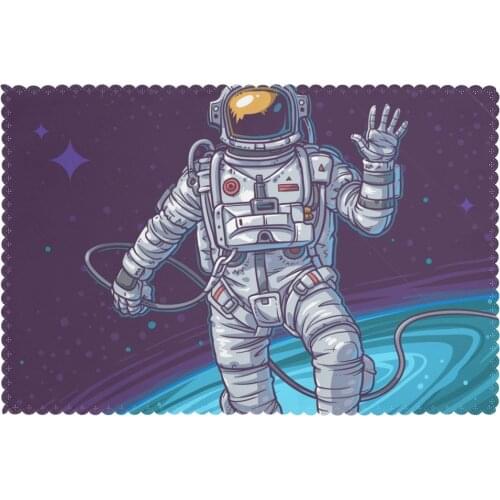 Table Mats Drink Coaster Table Placemats Cosmonaut Coffee Mug Cup Coasters 6 PCS Non-slip Pads