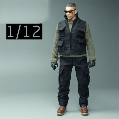 Hot Sales 1/12th Fashion Male Vest Black Pants Trousers Model For Usual 6inch Doll Action Collection