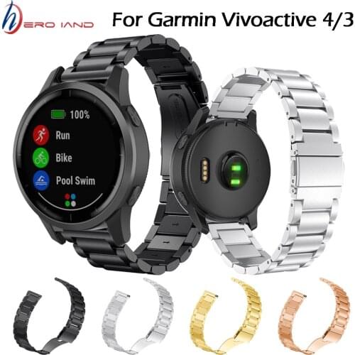 Metal Watchband For Garmin Venu GarminMove 3 GarminActive S Vivoactive 3 4 4S Band Strap Stainless Steel Bracelet 18mm 20mm 22mm