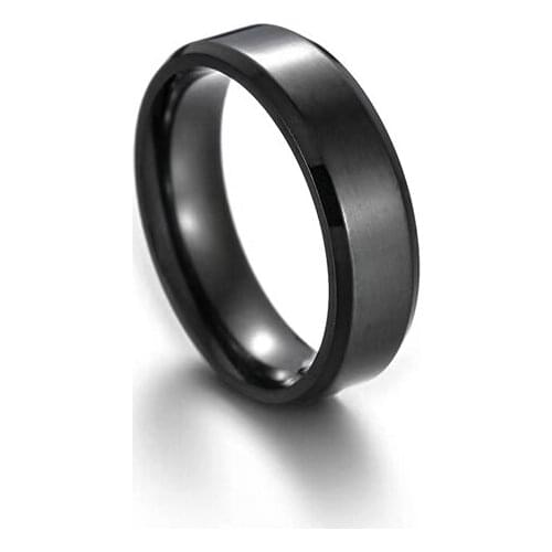 6MM Fashion Charm Jewelry Ring Men Stainless Steel Black Rings For Women Wedding Band Jewelry Accessories Party Gifts Size 6 ~13