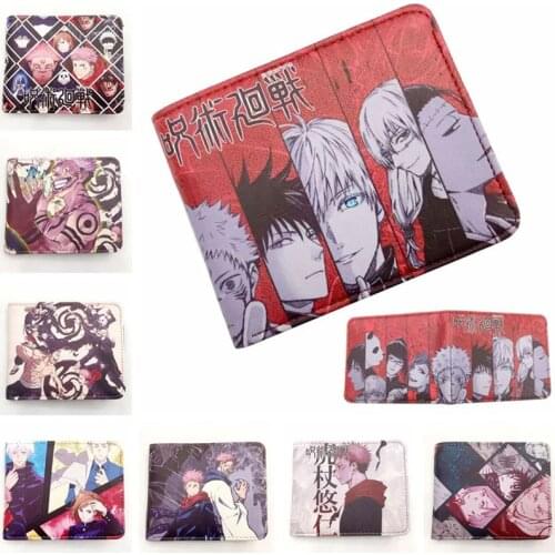 Anime Jujutsu Kaisen Itadori Yuji Wallet Fashion Student Mens PU Leather Coin Purse Cosplay Short Wallets Gift M0610