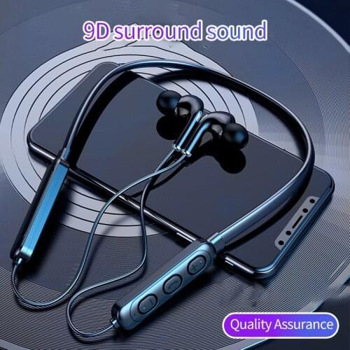 Earphone Bluetooth-compatible Wireless Headset Magnetic Neckband Earphones Waterproof Sport Earbud With Noise Cancelling Mic
