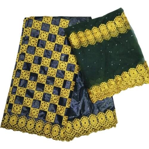 Latest african bazin riche brocade brode 2019 high quality guinea brocade fabric nigerian gele headtie for wedding 5+2yards/lot