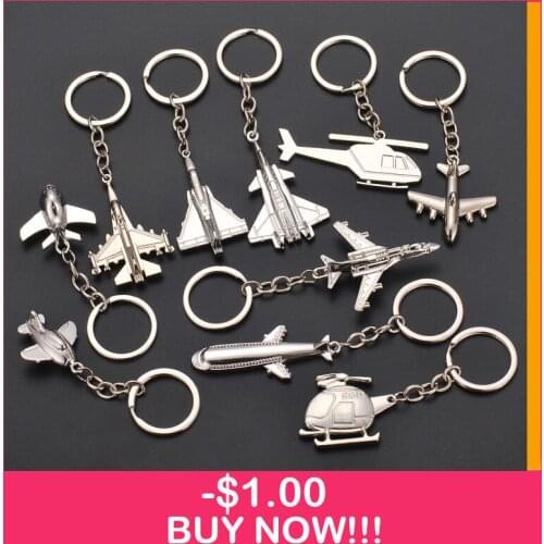 New Helicopter airliner Combat aircraft airplane keychain Women Bag Pendent Key rings Jewelry Men Car Keyring jewelry