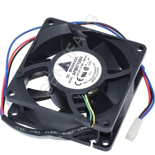 Original For Delta AFB0712SH 7025 DC12V 0.76A 7CM Three Wires Double Ball Large Air Volume Fan