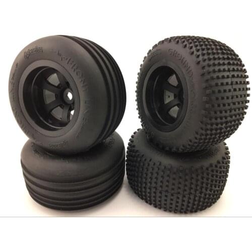 Original HPI 1/10 Racing Truck short course car silver black wheel tire set for HPI E-Firestorm Flux 4pcs