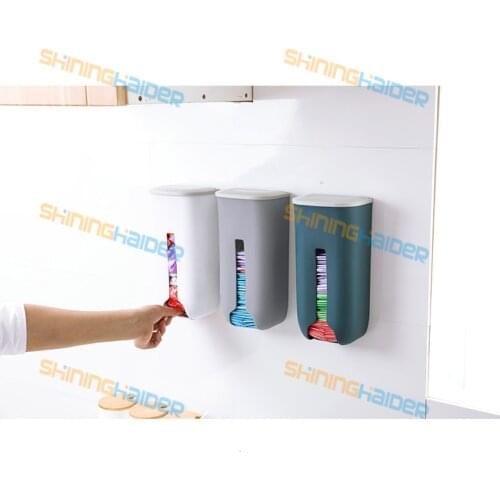 Plastic bag storage box kitchen wall hanging garbage bag box garbage bag storage box