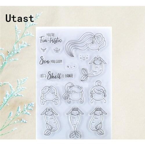Mermaid Shell Ocean Clear Silicone Stamps /Transparent Rubber Stamp for DIY Scrapbooking /Photo Album Decorative Craft Making