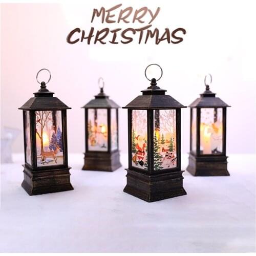 Christmas Small Oil Lamp Santa Claus Flame Lamp Portable Lamp Santa Claus Snowman Lamp Christmas Decoration New Year Decorations