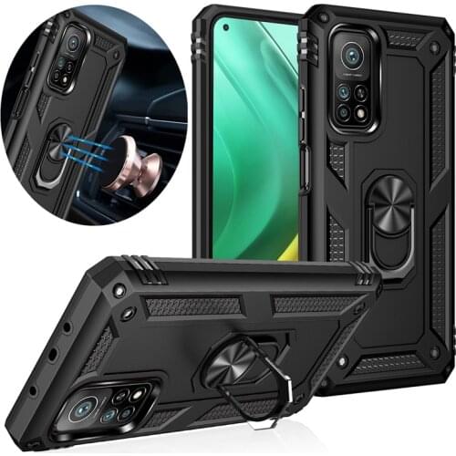 For Xiaomi Mi 10T Mi10T Pro Case Luxury Armor Shockproof Phone Cases for Mi 10T Lite Car Magnetic Ring Silicone Bumper Case