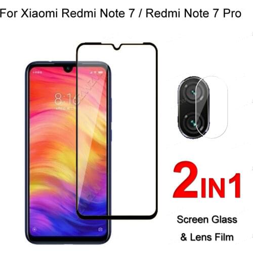 Full Cover Glass For Xiaomi Redmi Note 7 Pro / Note 7 Screen Protector Protective Tempered Glass & Camera Lens Film