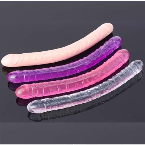 Super Long Double Head Dildo Double Dong Huge Lesbian Dildo Realistic Soft Penis Vibrator Adult Sex Toys Double Penetration U202