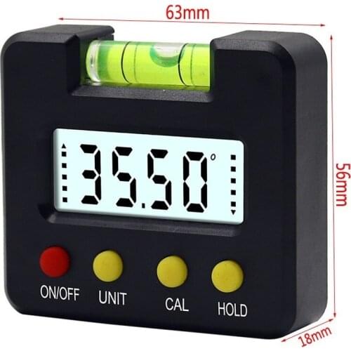 360Degree Digital Inclinometer Protractor Electronic Level Box Angle Finder Measure Bevel Box Goniometer Magnet Base Angle Gauge
