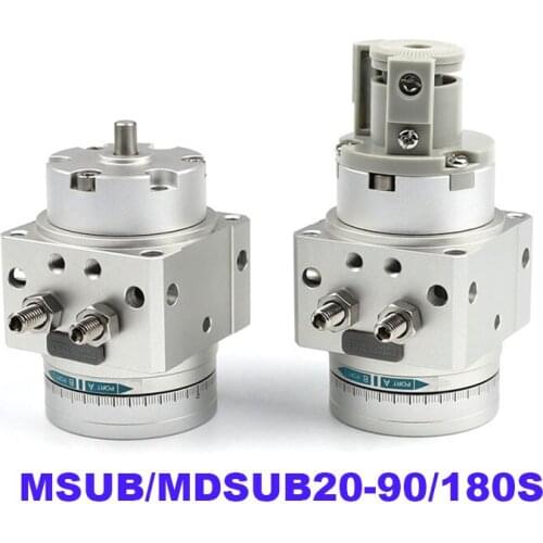 MDSUB Rotary Cylinder MDSUB20-180/90S MSUB20-90/180S 90 180 Degree Single Vane Robot Gripper Swing Table Rotating Actuator