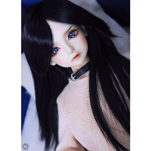 [wamami] 15# Black Wig/Straight Wig/ For 1/4 MSD 1/3 SD DZ AOD BJD Dollfie