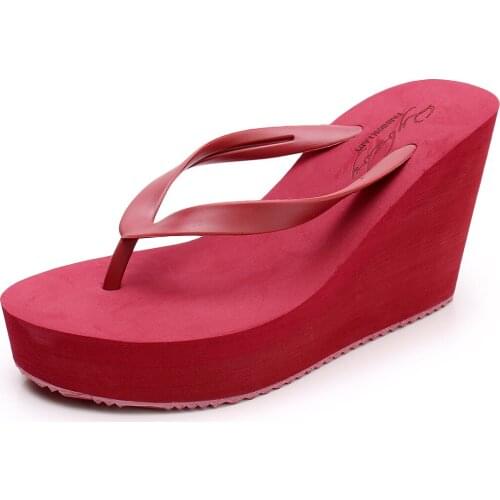 Lady Wedge Slippers Platfrom Heel Ultra High Beach Sandals Flip Flops